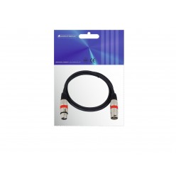 OMNITRONIC XLR cable 3pin 1m bk/rd